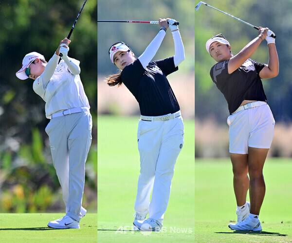 우승상금 400만달러가 걸린 미국여자프로골프(LPGA) 투어 2025시즌 최종전 CME그룹 투어 챔피언십에 출전한 김효주, 최혜진, 유해란 프로. 사진제공=ⓒAFPBBNews = News1 (사진을 무단으로 사용하지 마십시오.)