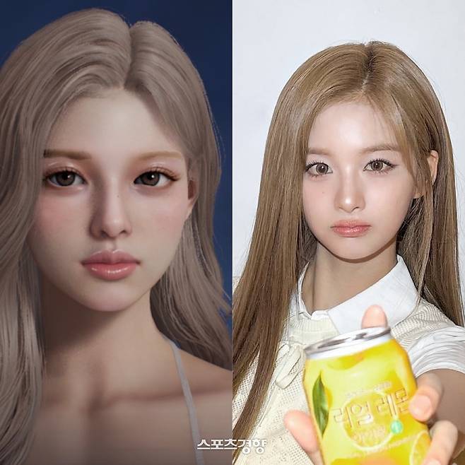 ‘아이온2’ 캐릭터 화면(왼쪽)과 엔믹스 멤버 설윤.