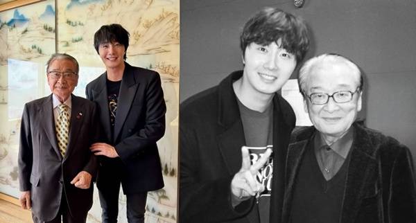 故 이순재, 정일우 / 사진=SNS 캡처