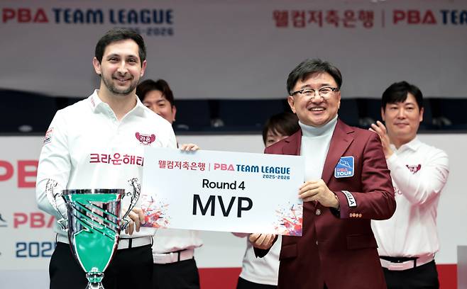 크라운해태 다비드 마르티네스가 4라운드 MVP로 선정됐다. PBA 제공