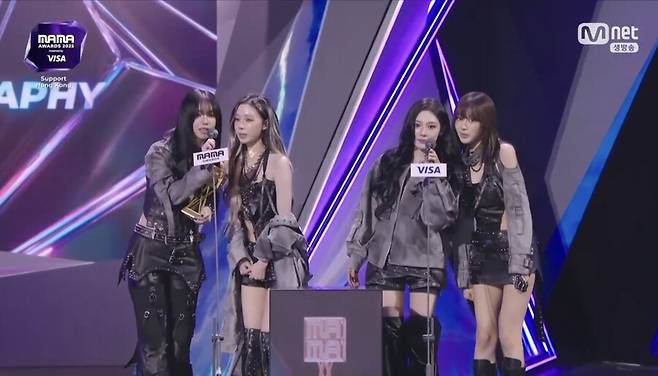 ▲ 에스파. 출처| 2025 MAMA 캡처