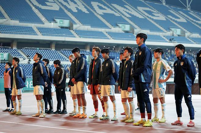 광주월드컵경기장/ K리그1/ 파이널B/ 광주FC vs 울산HDFC/ 울산 단체/ 경기종료/ 패배/ 아쉬움/ 사진 김재훈