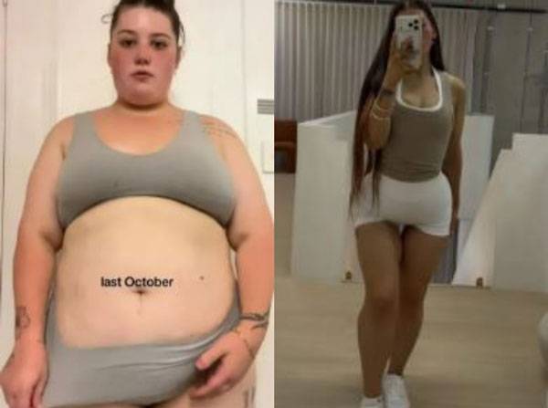 다이어트 주사나 약 없이 63kg 감량에 성공한 해외 여성의 사연이 공개돼 화제다. 사진은 다이어트 전(왼)과 후(오) 여성의 모습이다./사진=더 선