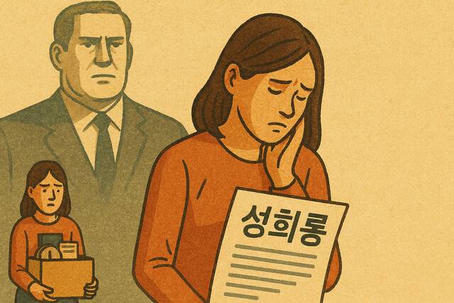 생성형 인공지능(AI) 챗지피티에 ‘성희롱으로 인한 퇴사’ 등 문구를 입력해 생성한 이미지.