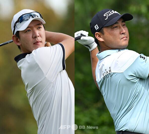 미국프로골프(PGA) 투어 진출을 위한 관문인 퀄리파잉 토너먼트 2025년 '큐스쿨(Q-스쿨)' 2차전에 출전한 노승열, 이태훈(캐나다) 프로. 사진제공=ⓒAFPBBNews = News1 (사진을 무단으로 사용하지 마십시오.)