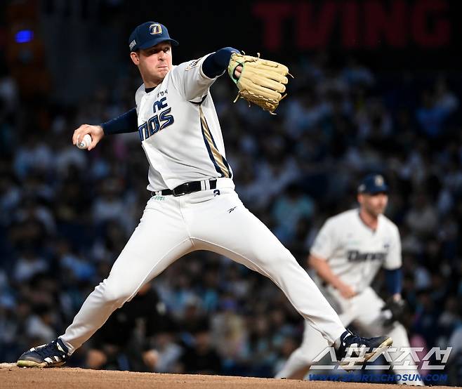 19일 창원NC파크에서 열린 롯데와 NC의 경기, NC 선발투수 라일리가 역투하고 있다. 창원=허상욱 기자wook@sportschosun.com/2025.09.19/