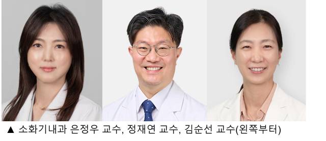은정우·정재연·김순선 아주대병원 소화기내과 교수. 사진 제공=아주대병원