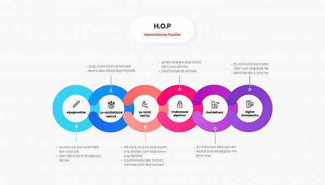 사진은 한미약품 비만 치료제 파이프라인. /사진=한미약품