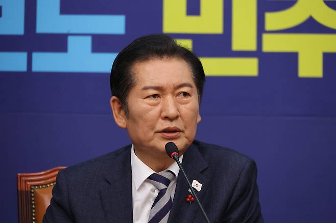 더불어민주당 정청래 대표가 12일 서울 여의도 국회에서 열린 최고위원회의에서 발언하고 있다. 연합뉴스