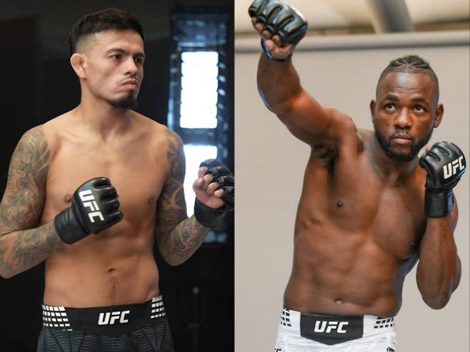 플라이급 랭킹 2위 '로도그' 브랜든 로이발(사진 왼쪽)과 6위 '스타보이' 마넬 캅. UFC SNS 영상·사진 캡처