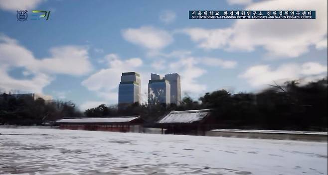 종묘 정전에서 바라본 세운상가 재개발 구역 시뮬레이션