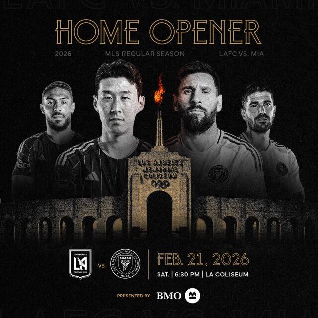 LAFC와 인터 마이애미의 시즌 개막전이 성사됐다./LAFC
