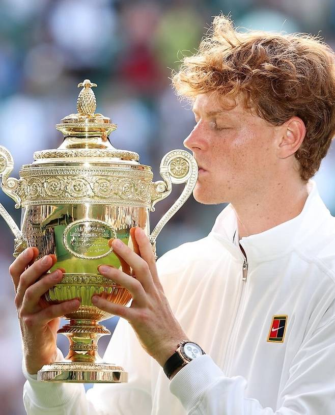 2025년 윔블던 첫 챔피언에 오른 야닉 시너. 시너 인스타그램