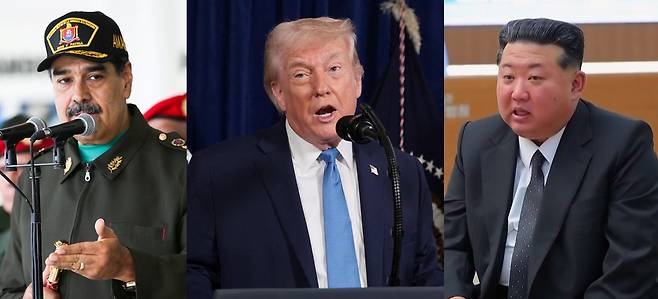 왼쪽부터 니콜라스 마두로 베네수엘라 대통령, 도널드 트럼프 미국 대통령, 김정은 북한 노동당 총비서 겸 국무위원장 / 사진=뉴스1