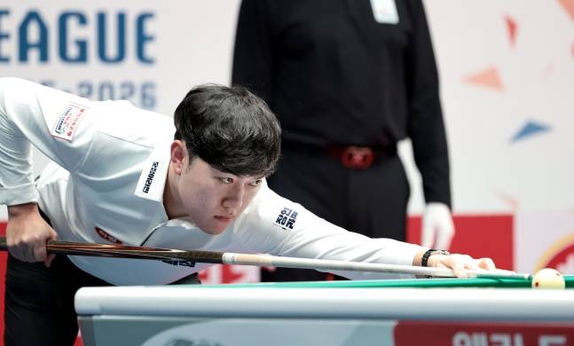 하림 주장 김준태가 스트로크를 준비하고 있다. /사진=PBA 제공