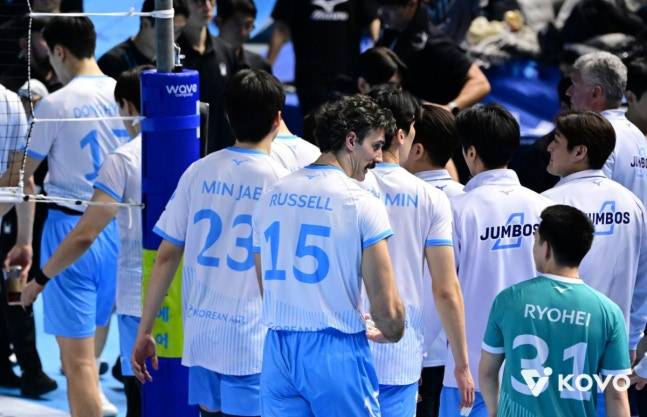 대한항공 선수단. /사진=한국배구연맹 제공