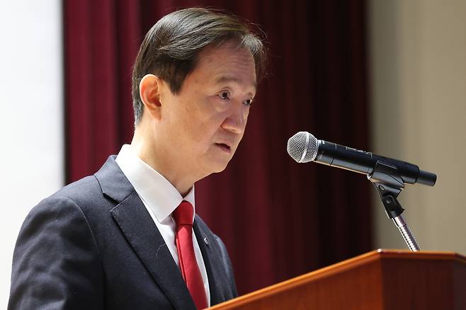 이찬진 금융감독원장이 지난 2일 서울 여의도 금융감독원에서 열린 시무식에서 발언하고 있다. 연합뉴스