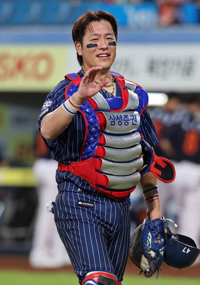 삼성 라이온즈의 포수 강민호. 삼성 제공