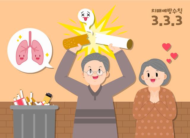 치매 예방 금연. 아이클릭아트