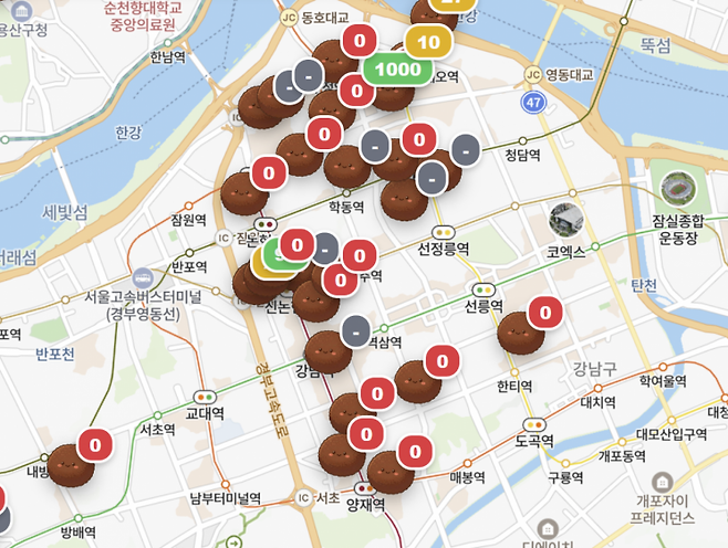 두바이쫀득쿠키 재고를 확인할 수 있는 이른바 '두쫀쿠맵'