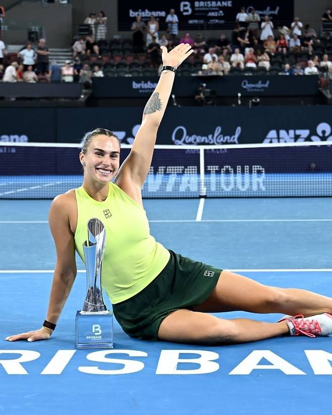 브리즈번 WTA 500 챔피언 아리나 사발렌카. 사진 WTA 투어