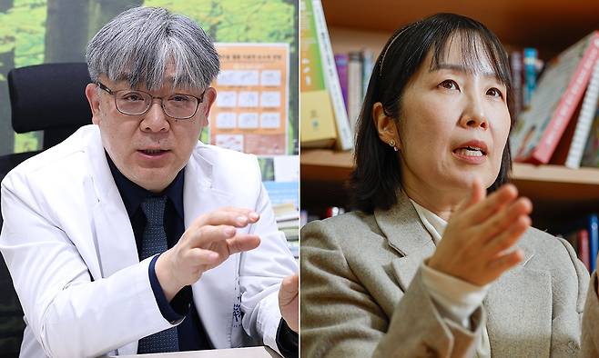 김현수 정신건강의학과 전문의(왼쪽)와 권정민 교수.