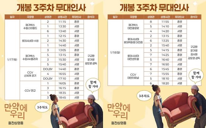 ‘만약에우리’ 주말 무대인사 일정 (제공: 쇼박스)