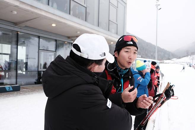 경기장을 찾은 이혁렬 회장 ⓒ대한바이애슬론연맹