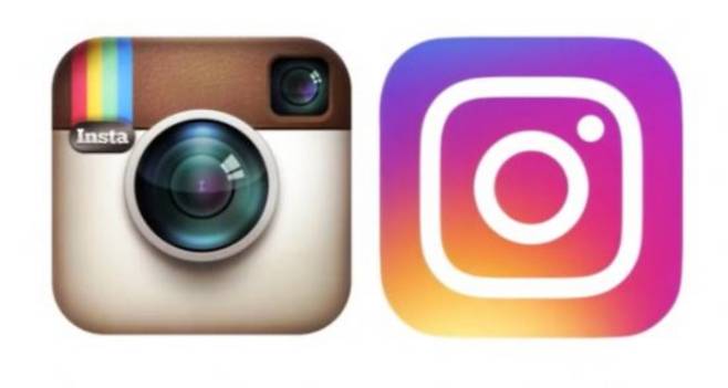 인스타그램이 2016년 변경한 로고(오른쪽)와 기존 로고. (출처=인스타그램)