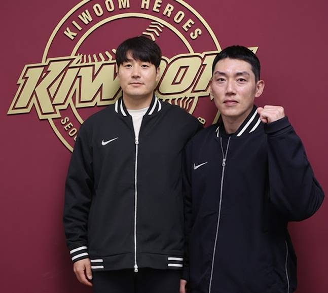 박병호(왼쪽)와 서건창. /사진=구글 제미나이(AI) 합성(박수진 기자, 키움 히어로즈 제공 이미지 활용)