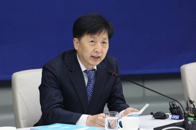 오기형 코스피5000특별위원회 위원장이 11일 서울 중구 대한상공회의소에서 열린 더불어민주당 코스피5000특위·경제형벌민사책임합리화TF-경제8단체 간담회에서 발언하고 있다. 연합뉴스