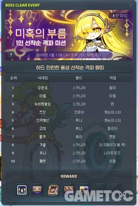 찬란한 흉성 하드 모드 1인 격파 순위 (사진=최은상 기자)