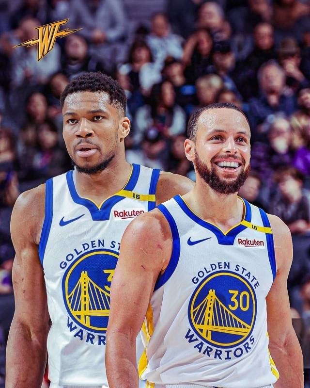 아데토쿤보와 커리는 골든스테이트에서 함께할 수 있을까. 사진=TheWarriorsTalk SNS