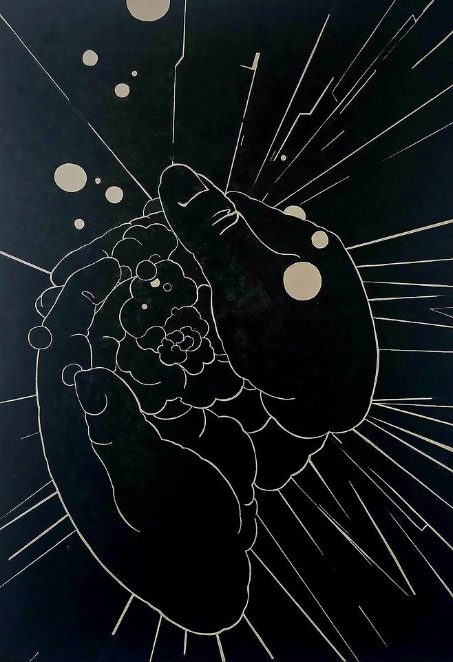 이인승_작고 소중한 것, 65x50cm, 한지에 수묵, 2023