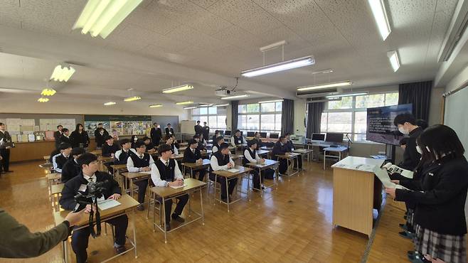 신라공고·일본 우사시 청소년 교류 현장 모습. 경주시 제공