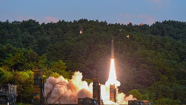 육군 미사일전략사령부가 보유하고 있는 현무-2A 탄도미사일 발사 장면. 사진 제공=육군
