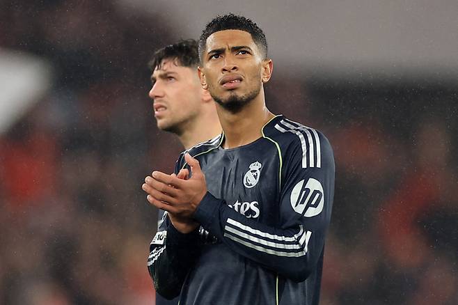 씁쓸한 표정의 벨링엄. AFP연합뉴스