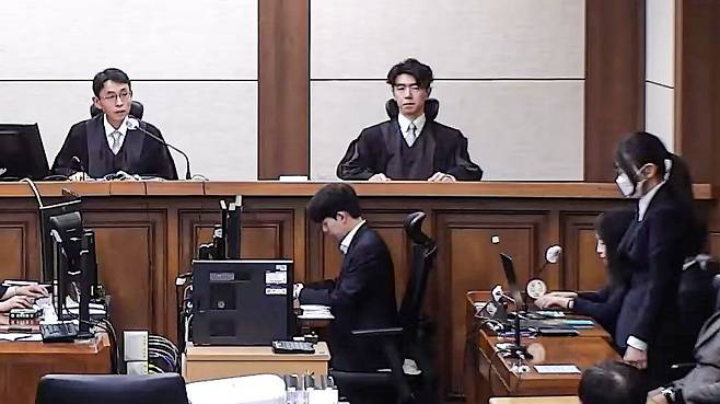 김건희 선고 사진. 중앙지법 영상 캡처