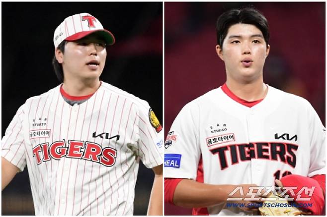 KIA 타이거즈 황동하(왼쪽)와 김태형. 5선발 경쟁에서 앞서고 있는 두 선수. 스포츠조선DB