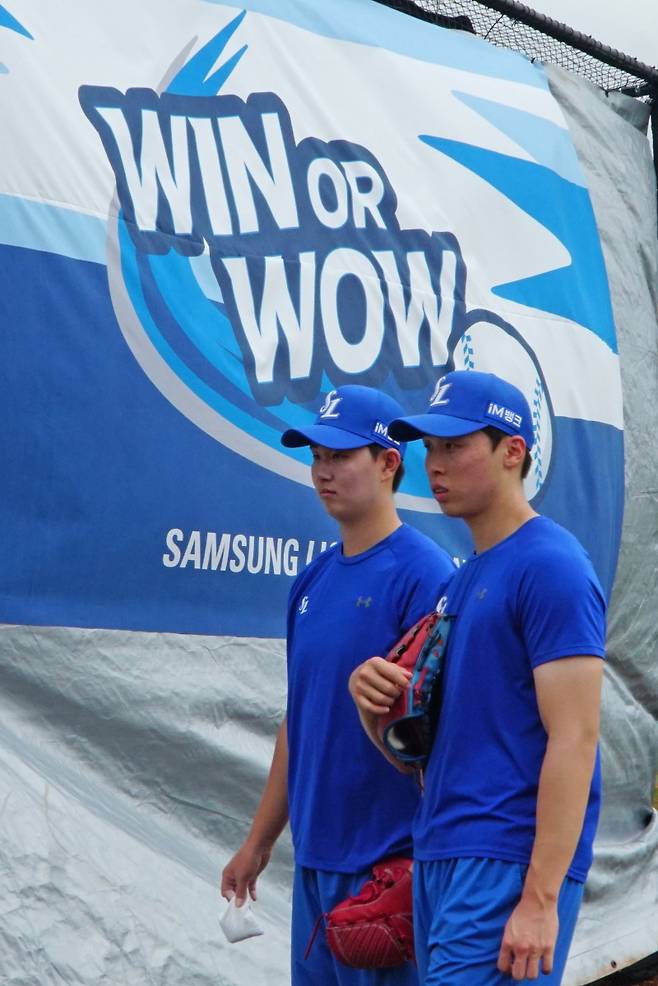 삼성 장찬희-이호범. 삼성 제공