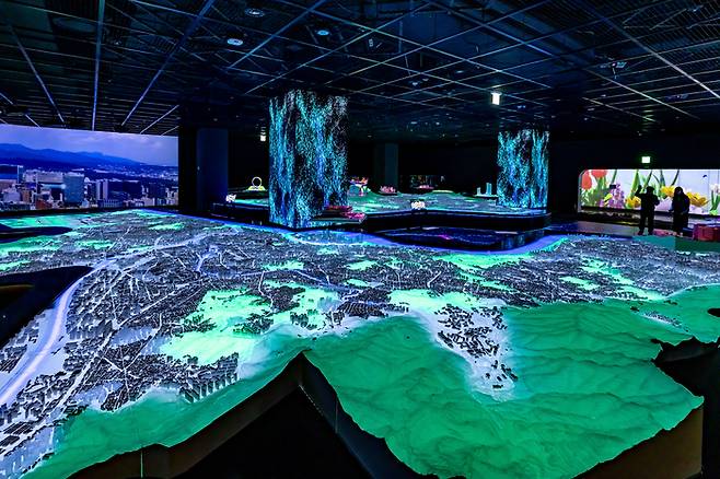 서울갤러리에 전시된 초대형 서울 도시 모형. <서울시>