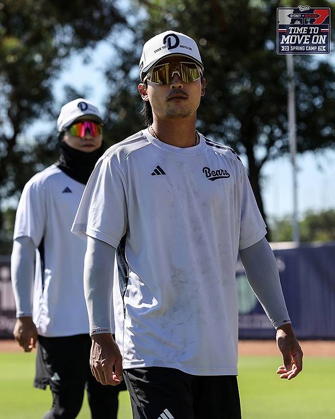 ▲ 거대한 경쟁자의 등장에도 차분하게 자신의 임무를 조준하고 있는 이유찬 ⓒ두산베어스