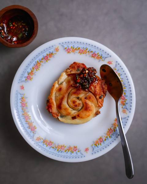 풍선말미잘과 아씨정구지로 맛을 낸 대만식 전병. ‘아워플래닛’ 제공