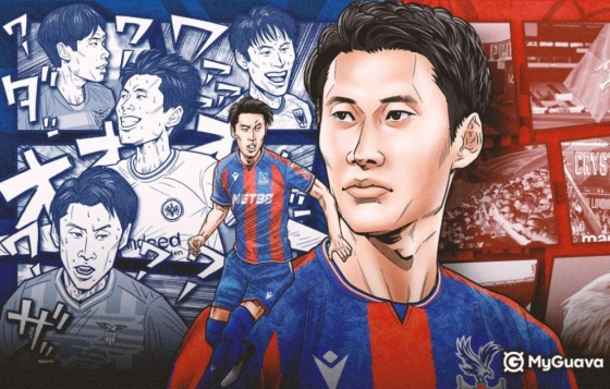 가마다의 크리스털 팰리스 입단을 기념한 구단의 포스터.