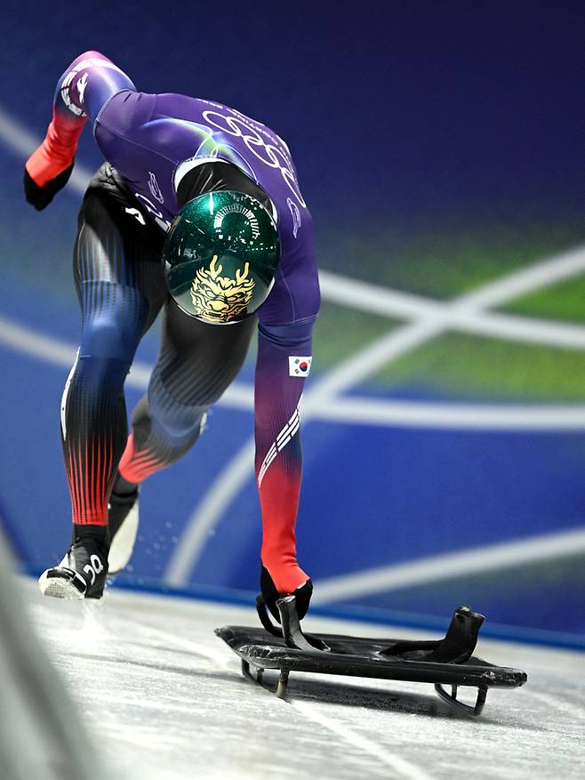 주행 훈련하는 정승기. 사진 | 코르티나=로이터연합뉴스