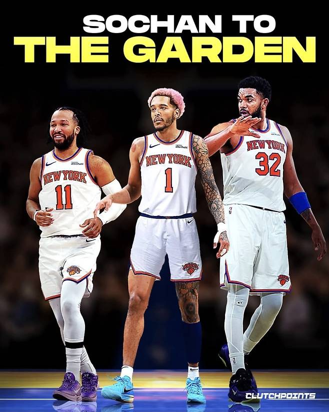 제레미 소핸의 뉴욕 닉스행 소식을 전한 클러치포인트. 클러치포인트 SNS 캡처