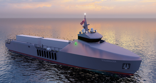 미국 씨마린로보틱스(Sea Machines Robotics)가 개발 중인 스팀레이서(STEAMRACER)급 자율운항 무인수상정(USV) 이미지. (사진=씨마린로보틱스)