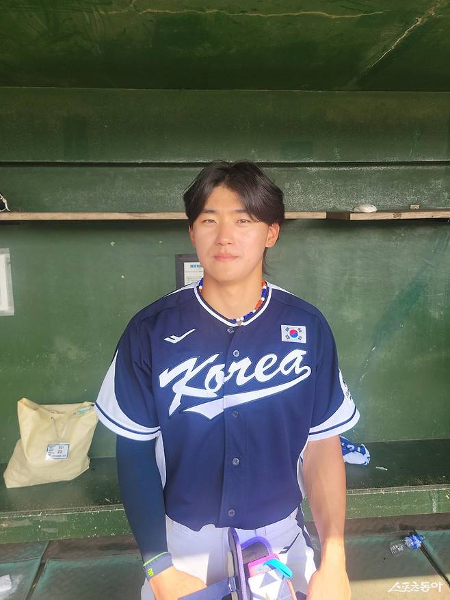 2026월드베이스볼클래식(WBC) 야구대표팀 김도영이 21일 일본 오키나와 고친다구장서 열린 한화와 연습경기를 마친 뒤 인터뷰를 하고 있다. 오키나와|장은상 기자 award@donga.com