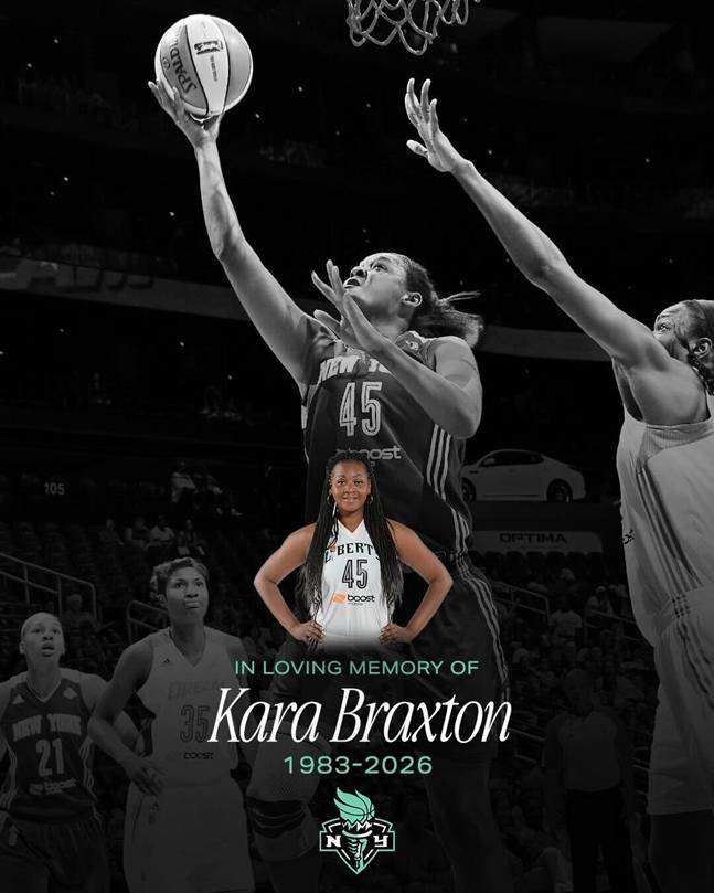 카라 브랙스턴을 추모하는 리버티 구단. /사진=뉴욕 리버티 구단 공식 SNS