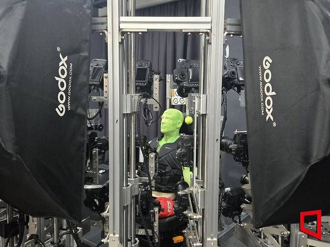 경기 과천시 펄어비스 본사에 있는 3D 스캔 스튜디오 내 페이셜 스캔 부스. 노경조 기자